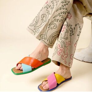 Charlotte Stone Kim Crossover Sandals In Solimar